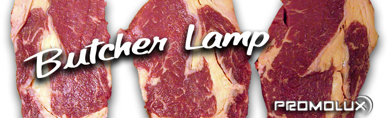 Promolux lighting is ideal for butchers and meat display cases
